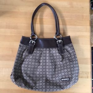 Nine West square print brown and bronze purse